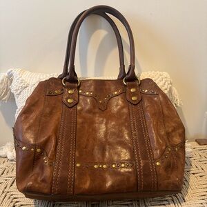 Frye Brown Leather Studded Women's Bag